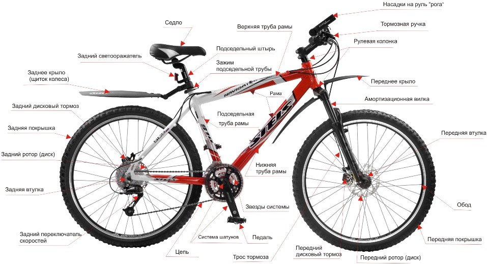 анатомия горного велосипеда