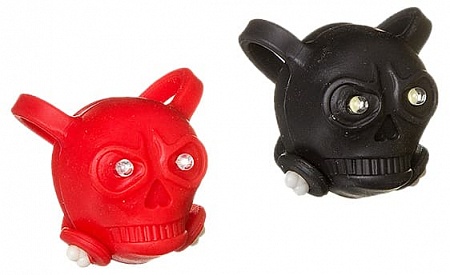 фото Комплект фонарей SGT, TL-8005, силикон. черепа, черный с белыми диодами, красный с красными диодами  